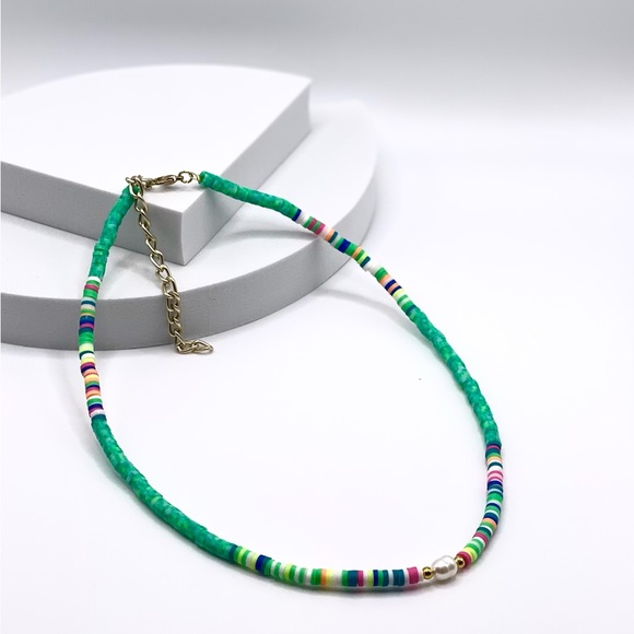 NEW….. Heishi Beaded with Genuine Freshwater Pearl Necklace - Picture 10 of 13